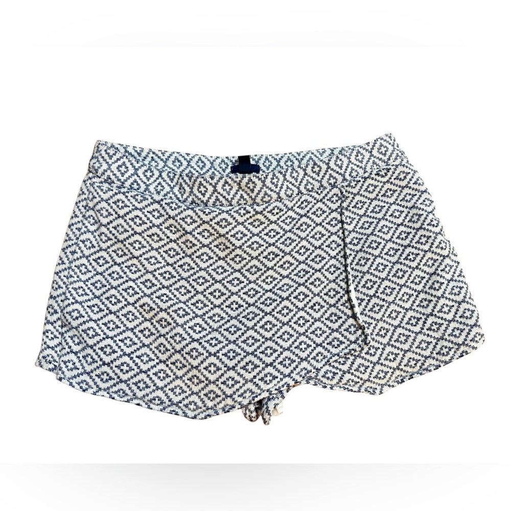 GAP Womens Skort Shorts Cotton Lined‎ Woven Blue White Geo Sz 14